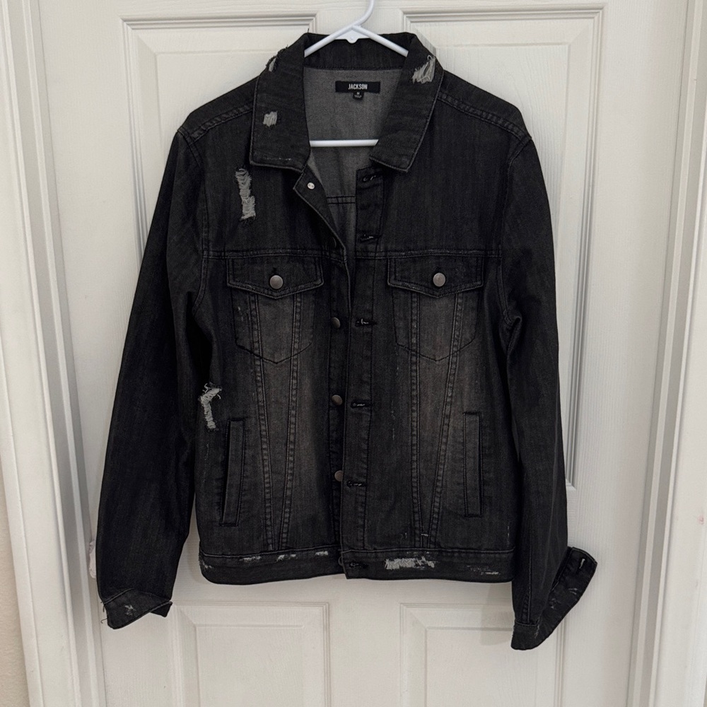 JACKSON Black Distressed Denim Jacket